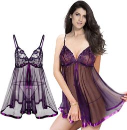 Women039s Sleepwear Women Sexy Lingerie Seethrough Strap Dress Embroidery Intimates Ladies Full Lace Slips Plus Size 6XL3541483