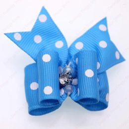 Dog Apparel 50pcs Mixed Colors Pet Puppy Cat Hair Bows With Rhinestone Grooming Accessories Topknot Supplies