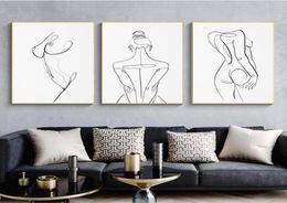 Woman Body One Line Drawing Canvas Painting Abstract Female Figure Art Prints Nordic Minimalist Poster Bedroom Wall Decor Painting6590252