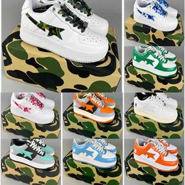 Donna Uomo a Bathing Ape Sk8 Scarpe basse Taglia 13 Sneakers Us Designer Chaussures bianche Casual Schuhe Eur Scarpe da ginnastica da corsa Runner verdi