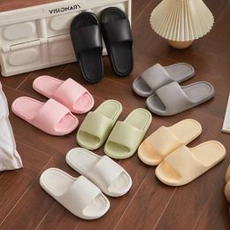 Household eva anti-odor stepping on shit feeling home slippers female thick bottom bath non-slip slippers factory soft bottom slippers h1f6#