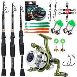 Tools Sougayilang 1.82.4m Telescopic Fishing Rod Set Ultralight Weight Rod Spinning Reel with Line Lure Hook Accessories Full Kits