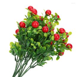 Decorative Flowers Christmas Decorations Cherry Plant Pepper Simulation Bunch Artificial Flower Easy To Care Balcony Home Decoration Table