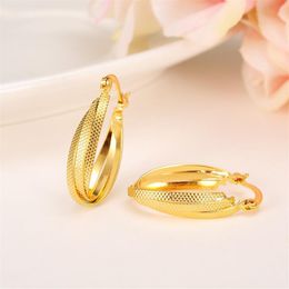 Trendy Earrings Women 24K Yellow Real Solid Gold GF Jewellery Arab Middle Eastern Africa Indian Brazilian Dubai Jewellery Technology186s