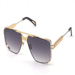 Top men glasses THE DAWM design sunglasses square K gold hollow frame high-end top quality outdoor uv400 eyewear205T