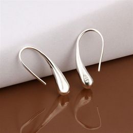 Brand new sterling silver plated Water droplets ear hook DFMSE004 women's 925 silver Dangle Chandelier earrings 10 pairs a lo282k