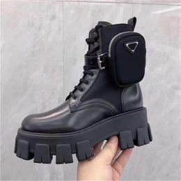 Women Designers Letter Boots Ankle Martin Boots And Nylon Boot Military Inspired Combat Boots Nylon Bouch Attached To The Ankle 35-40 With Luxury Bags