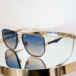 THE MONEY Sunglasses 2024 Season New Mens Fashion Brand Metal Pilot Blue Frame Travel Outdoor Style Money Sunglasses with Box