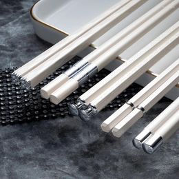 Chopsticks 5/8/10 Pairs Japanese Chinese Alloy Mildewproof Non Silp Household Classic Series Set Palillos Chinos