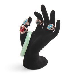 New Black Velvet Jewellery Ring Bracelet Necklace Hanging Hand Display Holder Stand Show Rack Resin Whole2429
