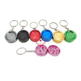 Latest Colourful Mini Aluminium Smoking 31MM Herb Tobacco Grind Spice Miller Grinder Key Chain Crusher Grinding Chopped Hand Muller Handpipes Cigarette Holder DHL