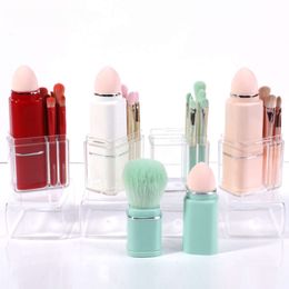 Pearl Eight in One Telescopic Portable Travel Powder Blusher Tool Makeup Brush Set