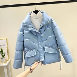 Women's Trench Coats Winter Wash-free Glossy Short Cotton-padded Jacket Korean Version Of Down Padded Coat.