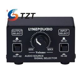 Connectors Tzt 2 in 2 Out Audio Source Signal Selector Switcher Output Volume Adjustment 3.5mm Headphone Jack B502