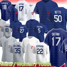 50 Mookie Betts Freddie Freeman Dodgers Baseball Jersey Clayton Kershaw Shohei Ohtani Yoshinobu Yamamoto JD Martinez Mike Will Max Muncy Enrique Hernandez Buehler