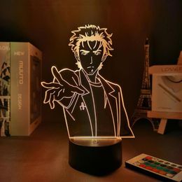 Night Lights Anime Figure Steins Gate Rintarou Okabe 3D Lamp Neon For Home Led Kids Bedroom Decor Manga Desk1741