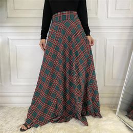 Ethnic Clothing Ramadan Big Swing Lattice Skirt Loose-Fitting High-Waisted Muslim Retro Women's Long Islamic Bangladeshi
