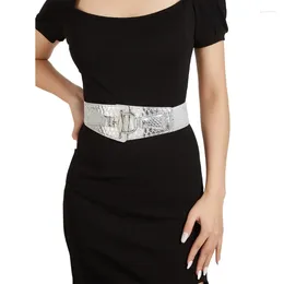 Belts Women Under Bust Corset With Alloy Buckle Shirt Bustier Wide Elastic Waist Belt Drop