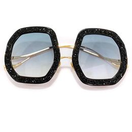 2022 Oval Full Frame Sunglasses Women Fashion Famous Brand Glasses Design Luxury Oculos with Diamonds on The Frame205g