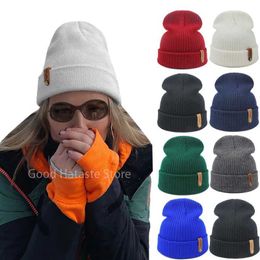 Beanie/Skull Caps Unisex Solid Korean Acrylic Knitted Caps Hats Women Men Skullcap Warm Beanies Girl Autumn Winter Elastic Skullies Beanies Cap J231223