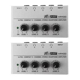 Amplifier 2X HA400 4 Channel UltraCompact Headphone Audio Stereo Amp Microamp Amplifier