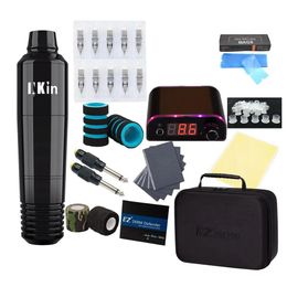 Machine Inkin Complete Tattoo Kit Rotary Cartridge Tattoo Pen Hine Set Power Supply Foot Pedal Needles Accessories