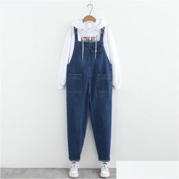 Womens Plus Size Jumpsuits Rompers Oc580M09 Four Season Denim Overalls Drop Delivery Apparel Dhfnj