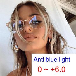 Sunglasses Half Frame Anti Blue Light Reading Glasses Women Men Luxury Designer Round Eyewear Presbyopic Diopters 0 To 6 0 GafasSu264D