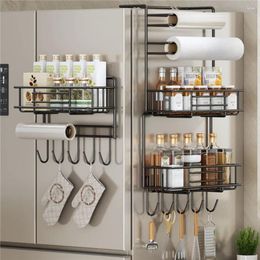 Kitchen Storage Refrigerator Shelf Fridge Wall Side Hanging Rack Towel Bottle Spice Organizer Gadgets Tool