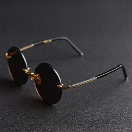 Sunglasses Evove Round Male Glass Sun Glasses For Men Rimless Brown Vintage Oversized 58mm-150mm Big LargeSunglasses220s