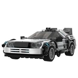 Blocks MOC Deloreaned Back To The Future Racing Car Time Machine Brick Technical Science Fiction Trucks Building Blocks Children's ToyL231223