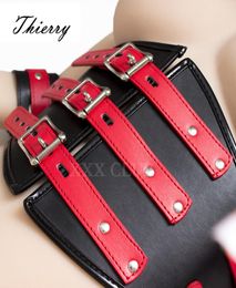 Thierry adult game Ultimate lockdown Bondage Restraint sex toys Body Harness Corset belt breast exposed with handcuffs Y2004092271313