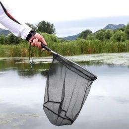 Accessories 50cm Fishing Landing Net Aluminium Alloy Folding Landing Nets Portable Collapsible Mesh Trout Hand Net Foldable Fishing Tools