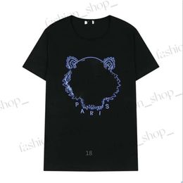 Kenzo Shirt Top Quality Mens T Shirt Summer Street Apparel Short Sleeve Tiger Head Embroidery Letter Print Loose Fit Trend Kenzo 639