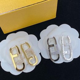 Designer Silver Letter Earrings Stud For Womens Diamonds Gold Earring Fashion Luxury Earrings Jewellery Women Mens Hoop Earring 22072945