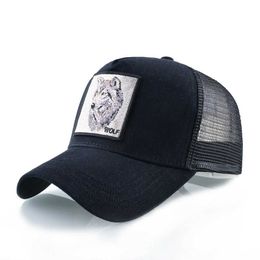 Ball Caps Men's Snapback Caps Summer Breathable Baseball Cap Women Cool Streetwear Wolf Embroidery Trucker Bones Unisex Hip Hop Hats Male J231223