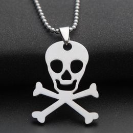 1pcs Stainless steel pirate clown skull horror scary mask sign pendant necklace skeleton Women men gift necklace jewelry1842