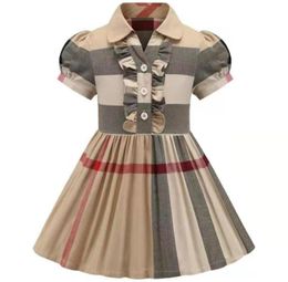 2022 New Baby Girls Dress Spring Autumn Kids Long Sleeve Plaid Dress Cotton Children Bow Skirts Clothes4997157