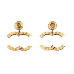 2023 Fashion style drop Earring smooth in 18K Gold plated silver words shape for Women wedding jewelry gift With box305c