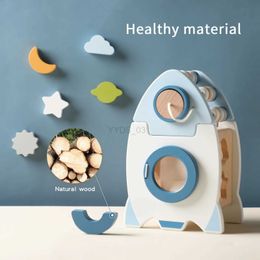 Baby Toy Montessori Baby Puzzle Block Toy Wooden Silica Gel Mosaic Early Education Multi-function Abacus Star Moon Cognitive Toyzln231223