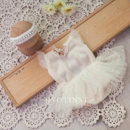 Cover-up Dvotinst Newborn Baby Girls Photography Props Knitting Lace Dress Headband 2pcs Set Fotografia Studio Shooting Photo Props