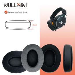 Earphones NullMini Replacement Earpads for Fnatic React Headphones Leather Velvet Velour Sleeve Earphone Earmuff