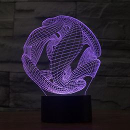 Abstract Space 3D Optical Illusion Colourful Lighting Effect USB Powered LED Decoration Night Light Desk Lamp183O