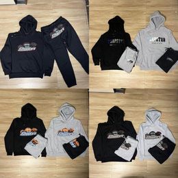 Tasarımcı Mens Hoodies Sweatshirts Trapstar Track Suit Kapşonlu Günlük Mektup Dekorasyon Kalın Spor Giyim Takip Seti Pants S-XL 97GP#