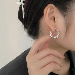 Stud Earrings Industry 925 Silver Sterling Irregular Wave For Women Jewellery Daily Fashion