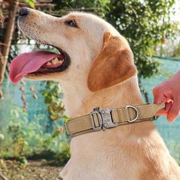 Dog Collars Pet Nylon Tactical Collar For Quick Release Metal Buckle Adjustable Wolfhound Train Breakaway Solid Traction