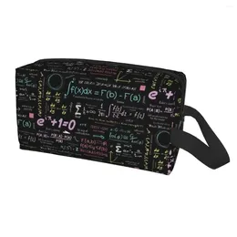 Cosmetic Bags Cute Pure Math Travel Toiletry Bag For Women Physics Science Makeup Organiser Beauty Storage Dopp Kit