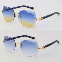 Fashion Diamond cut Lens 3524012 Marbling Plank Sunglasses High Quality Sunglasses For Men Goggle Metal Sun glasses Unisex C Decor239I