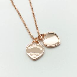 Nuovo pendente in argento sterling in argento t oro double cuori collana di gioielleria involucri crollata amore mini tag egsista