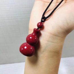 Pendant Necklaces Raw Ore Cinnabar Gourd Sand Fuduo Men's And Women's Life Year Amulet Wealth Into Treasure Jewellery Peace Joy